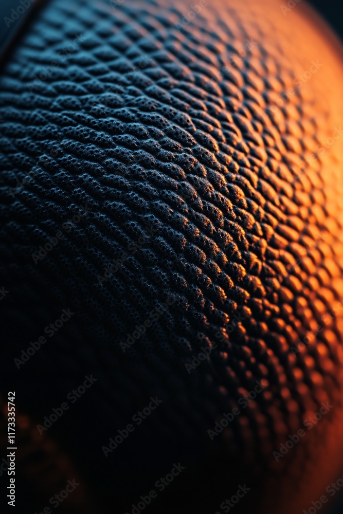Leinwandbilder close-up textured surface with dark blue and orange hues, showing intricate pattern and depth.