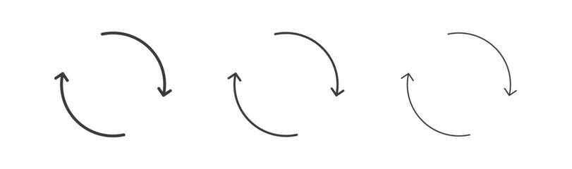 Reload button icon flat and linear vector illustration on white background.