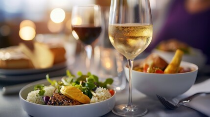 Gourmet dinner experience restaurant food photography elegant setting