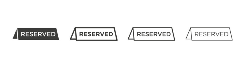 Reserved icon flat and linear vector illustration on white background.