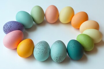 Colorful Easter Eggs in a Circle