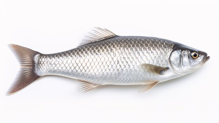 Realistic Silver Fish with Sleek Scales and Detailed Fins