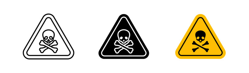 Toxic signs flat and linear vector illustration on white background.