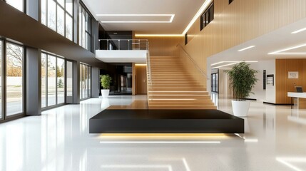 Modern Office Lobby Interior Design Illustration