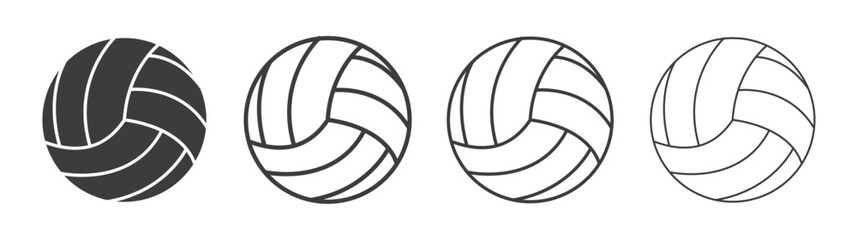 Volleyball ball icon flat and linear vector illustration on white background.