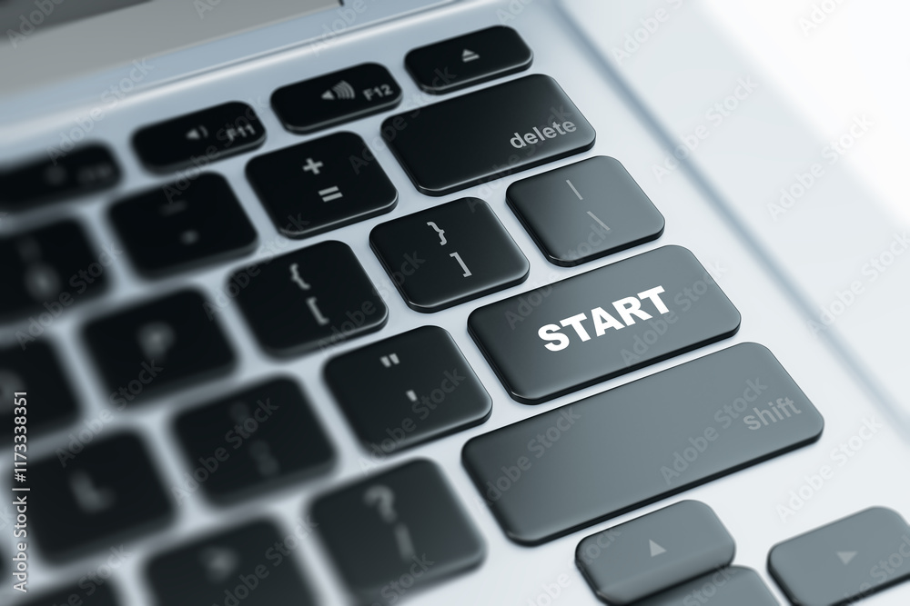 Poster Close-up of keyboard with a highlighted 