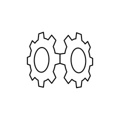 Industrial Gear Outline Icon shows industrial character, such as metal material.