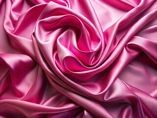 Fototapeta premium Luxurious Pink Silk Fabric Drape, Smooth Satin Texture, Delicate Viscose, Elegant Textile Background