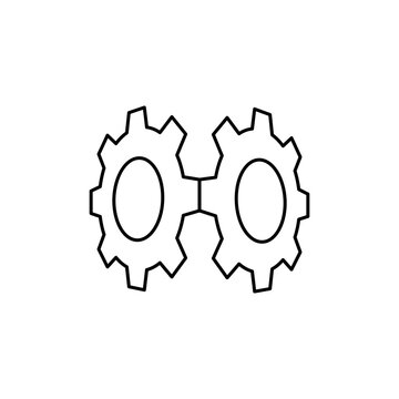 Industrial Gear Outline Icon shows industrial character, such as metal material.