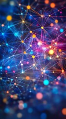 A colorful image of a starry sky with many points of light. The sky is blue and the stars are in various colors