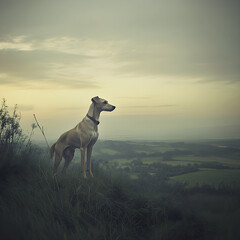 Majestic Hound: A Twilight Exploration of Freedom and Loyalty in Nature's Embrace