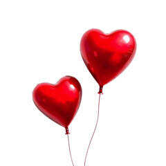 heart shaped balloons isolated on white background