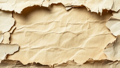 Torn Beige Cardboard Paper Texture Background