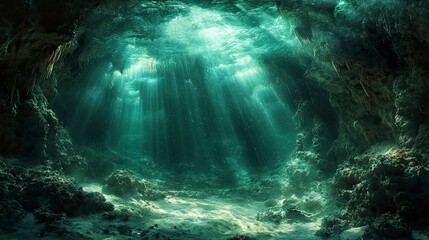 Data center visualization with rows of servers transforming into virtual landscape