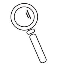 Print Magnifying glass icon in line style and flat. magnifier or loupe sign isolated on transparent background, Search symbol.  1176