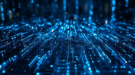 Abstract digital data flow, futuristic technology, network connections, background.