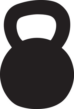 recommend clip art: A simple kettlebell silhouette icon of gym equipment vector illustration design.