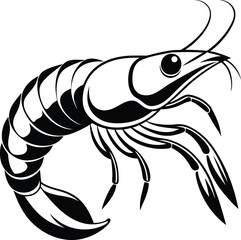 illustration of lobster fish silhouettes icon  isolated on white background 