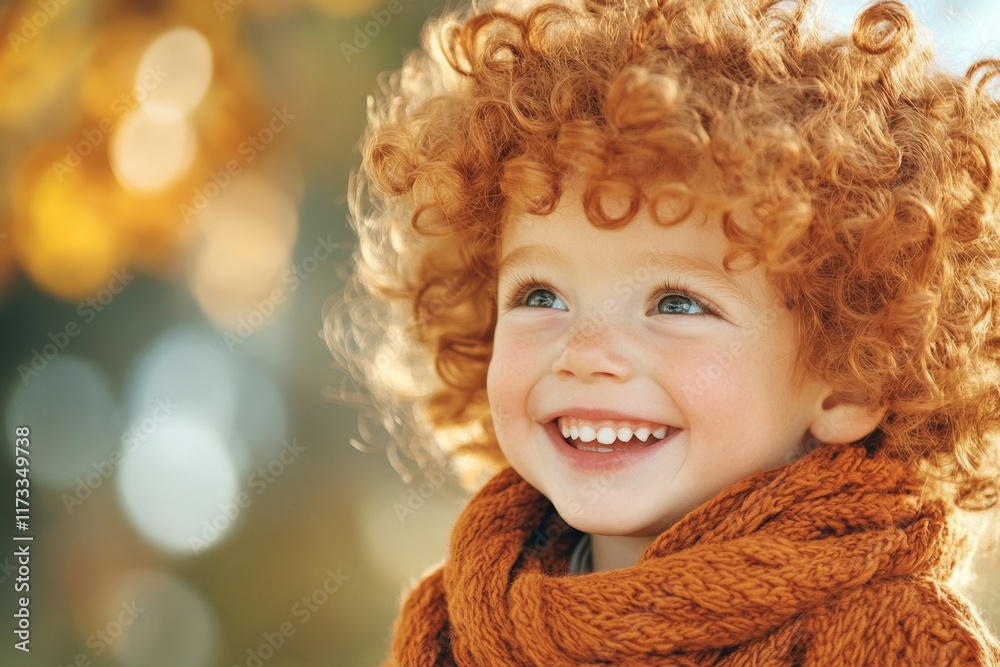 Poster A hyper-realistic close-up of a child face, laughing with joy, capturing every fine detail from sparkling eyes to soft curls
