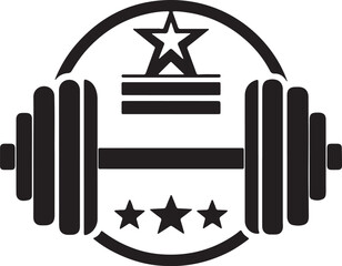 Gym icon and logo silhouette vector design. with gym elements illustration on a white background.