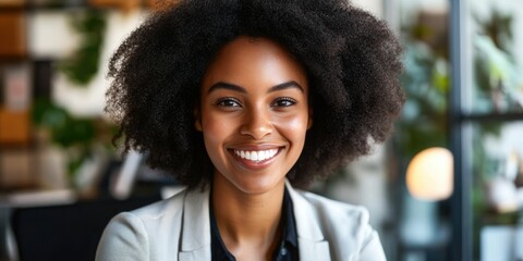 Fototapeta premium Businesswoman Smiling for Portrait in Office