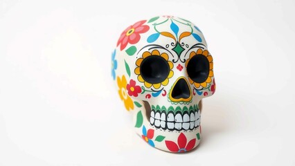 Skull Decoration with Colorful Flowers