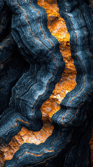 Textured geological strata with vibrant colors and intricate patterns