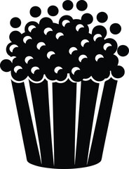 pop corn silhouette vector icon, isolated on white background 