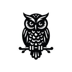 Owl silhouette icon vector art illustration design