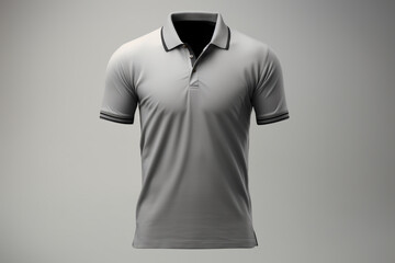 Ash T-Shirt Template: Front and Back View on White Background for Custom Design