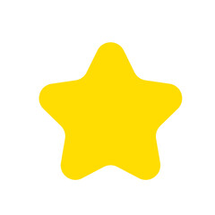 Simple rounded yellow star vector