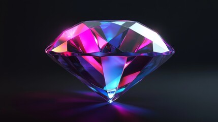 Fototapeta premium A diamond with a blue and purple hue