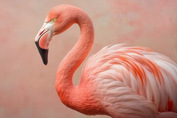 Regal Flamingo in Pastel Serenity