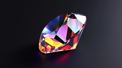 A diamond with a rainbow of colors