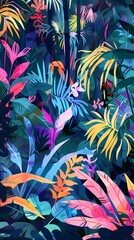 gouache botanical gardens painting poster background