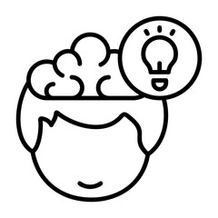 Idea Human Mind Outline Style Icon
