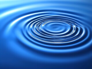 concentric ripples on a vibrant blue water surface