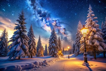 Magical Snow Day Night: Winter Wonderland Scene