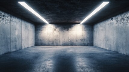 A moody, low-key 3D-rendered basement with industrial design and white light highlights, perfect for capturing gritty, grungy scenes with modern appeal