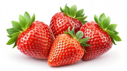 strawberries on white background
