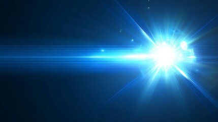 Abstract Blue Light Rays Explosion Background