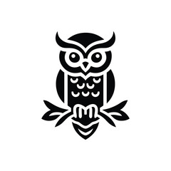 Fototapeta premium Owl silhouette icon vector art design