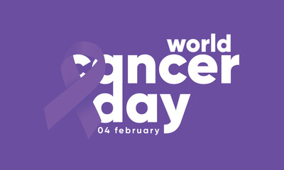 realistic world cancer ribbon symbol. february world cancer awareness month. world cancer ribbon