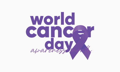 world cancer day vector illustration. february world cancer awareness month. world cancer ribbon