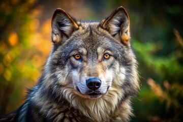 Obraz premium Majestic Alpha Wolf: Powerful Candid Wildlife Photography