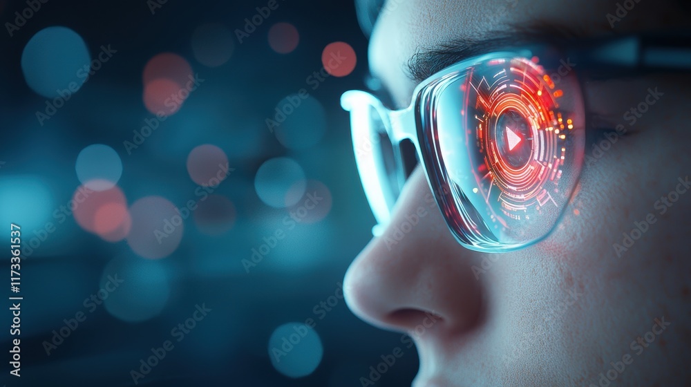Poster a futuristic holographic projection of an operating system interface, representing the future of hum