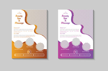 Beauty spa  treatment center  flyer template design 