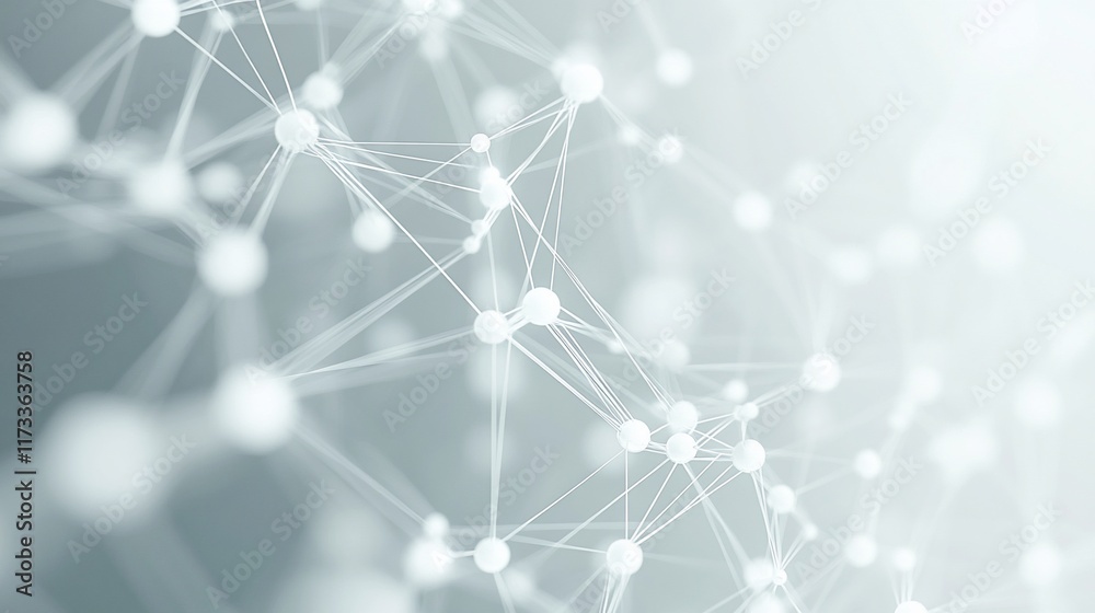 Aufkleber Abstract network connection with nodes and lines.
