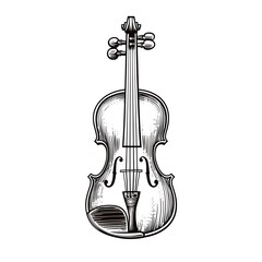 Fototapeta premium Detailed sketch of a violin instrument.