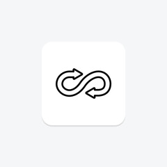 Infinite Arrow line icon , vector, pixel perfect, illustrator file